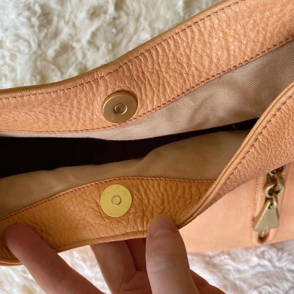See by Chloe Peach Leather Shoulder Bag Peach Soft Pebbled Tassel Boho Festival